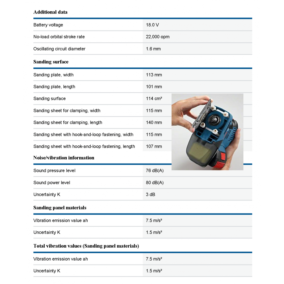 Bosch Cordless Orbital Sander (Solo). GSS 18V-LI Professional.