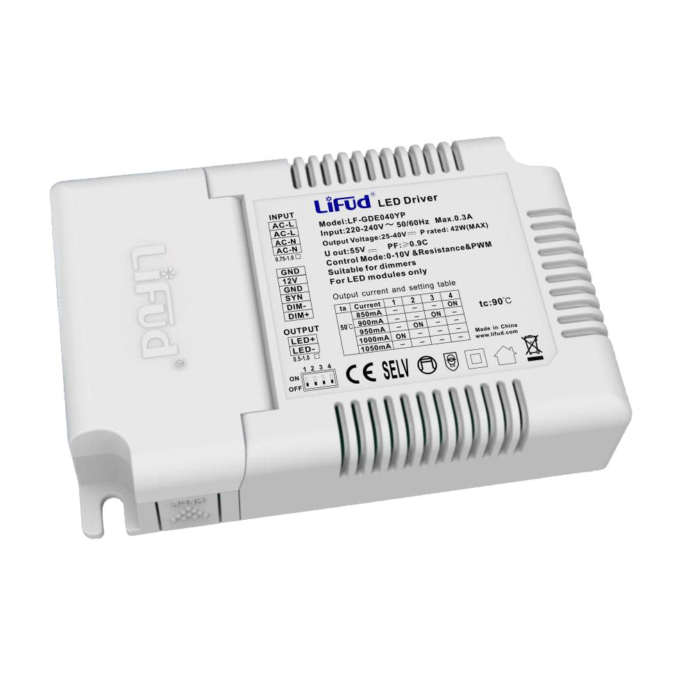 [China] LIFUD LF-GDE CC series 0/1-10V Dimmable LED Driver-Ballast /Drivers-DELIGHT OptoElectronics Pte. Ltd