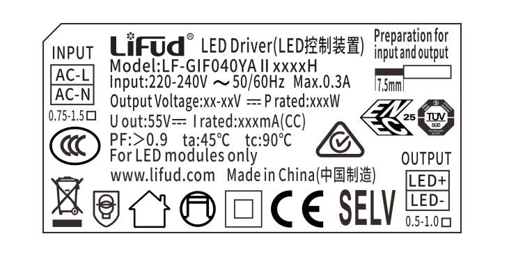 LIFUD CC Flicker-Free LED Driver for Panel Light LF-GIF040YAⅡ-Ballast /Drivers-DELIGHT OptoElectronics Pte. Ltd