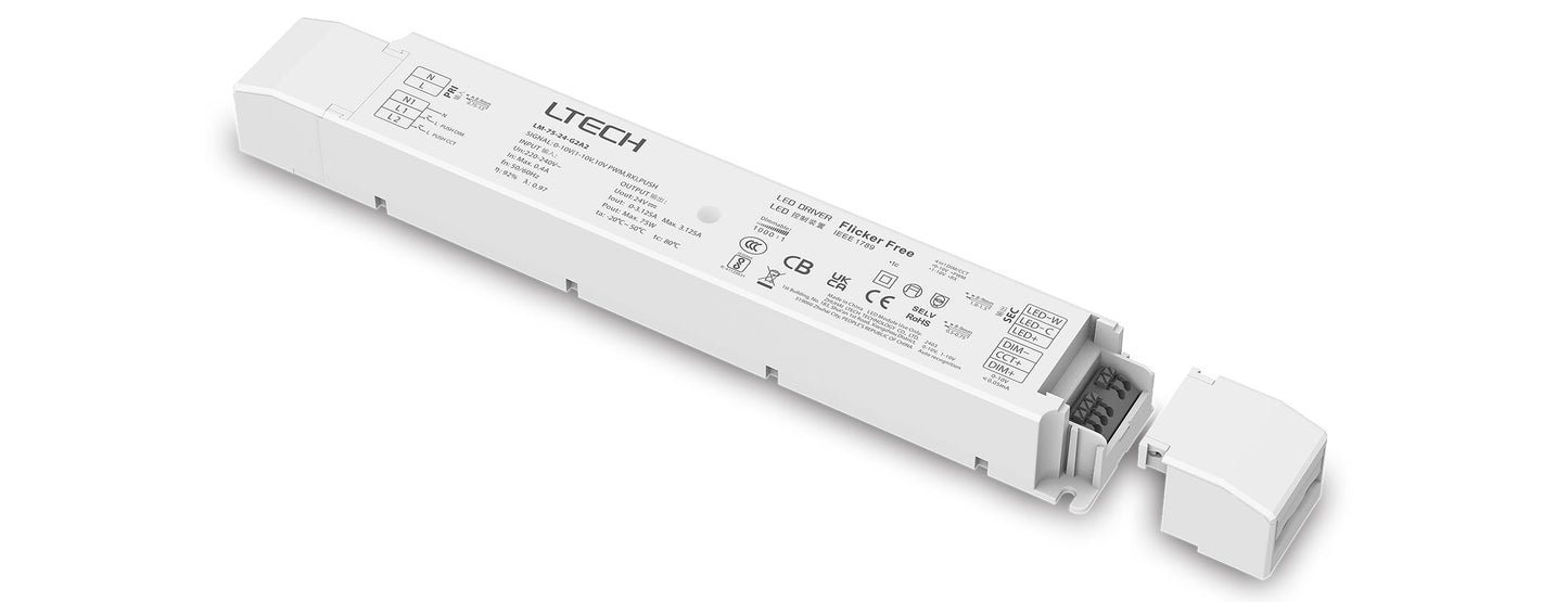 [China] LTECH 0-10V 24V Constant Voltage Tunable White Rubycon LED Driver