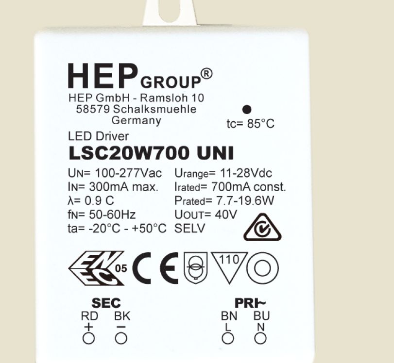 HEP LSC20W300 UNI CC LED Driver-Ballast /Drivers-DELIGHT OptoElectronics Pte. Ltd