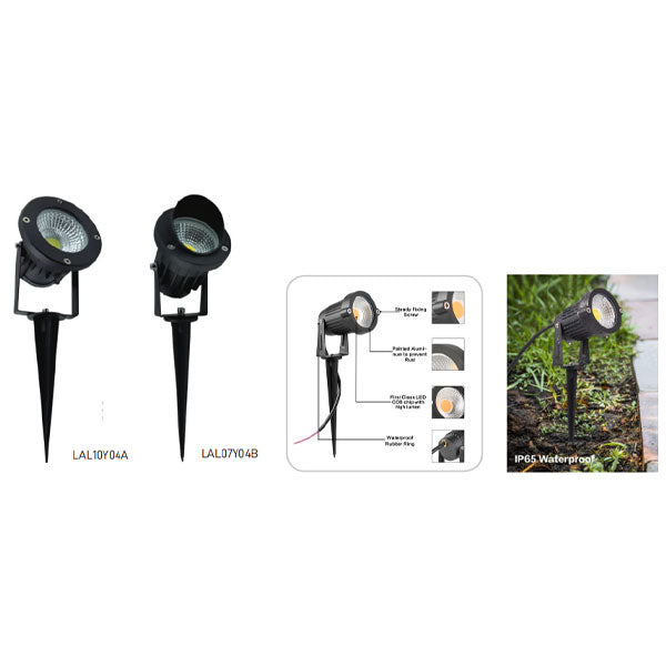 BK IP65 3000K 85-265V Black Lawn Spike Lamp-04