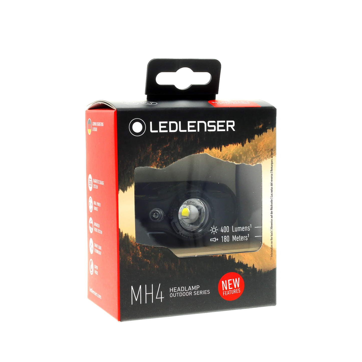 LEDLENSER MH4 Black IP54 Rechargeable Outdoor Headlamp x2Pcs