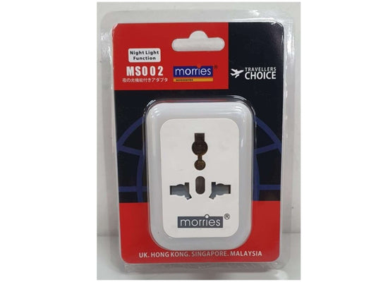 Morries MS002 Travel Adapter With Night Light Function