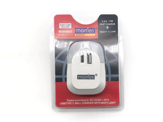 Morries MS2001 USB and Type C Adapter With Night Function