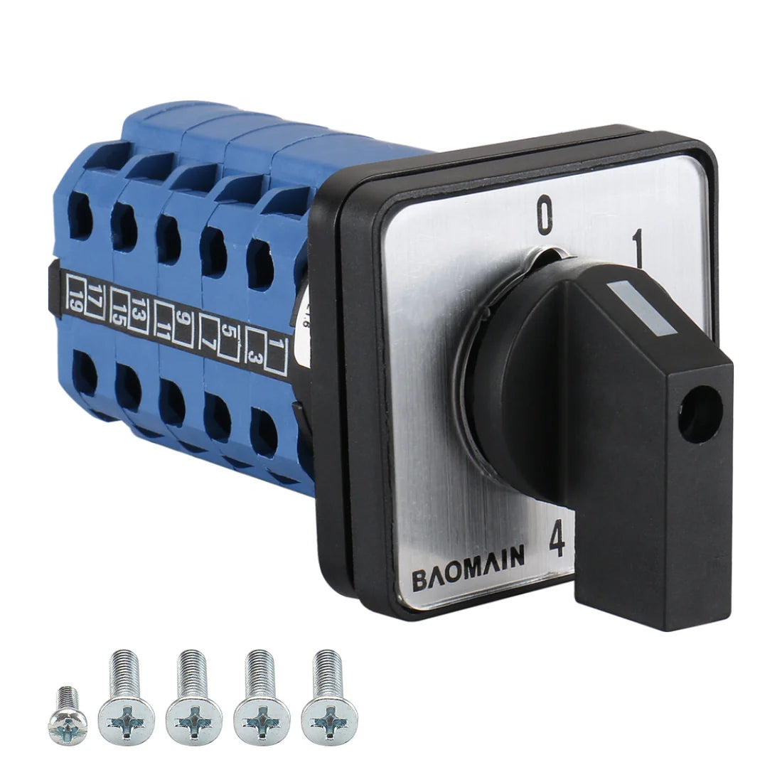 Baomain Rotary Switch Selector Cam Switch SZW26-20/0-4.5 5 Position Changeover Switch 20 Poles AC 660V 20A