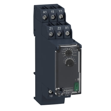 Schneider dual function relay, RE22R1CMR Off-delay Timing Relay - 0.05s…300h - 24… 240V AC/DC - 1C/O