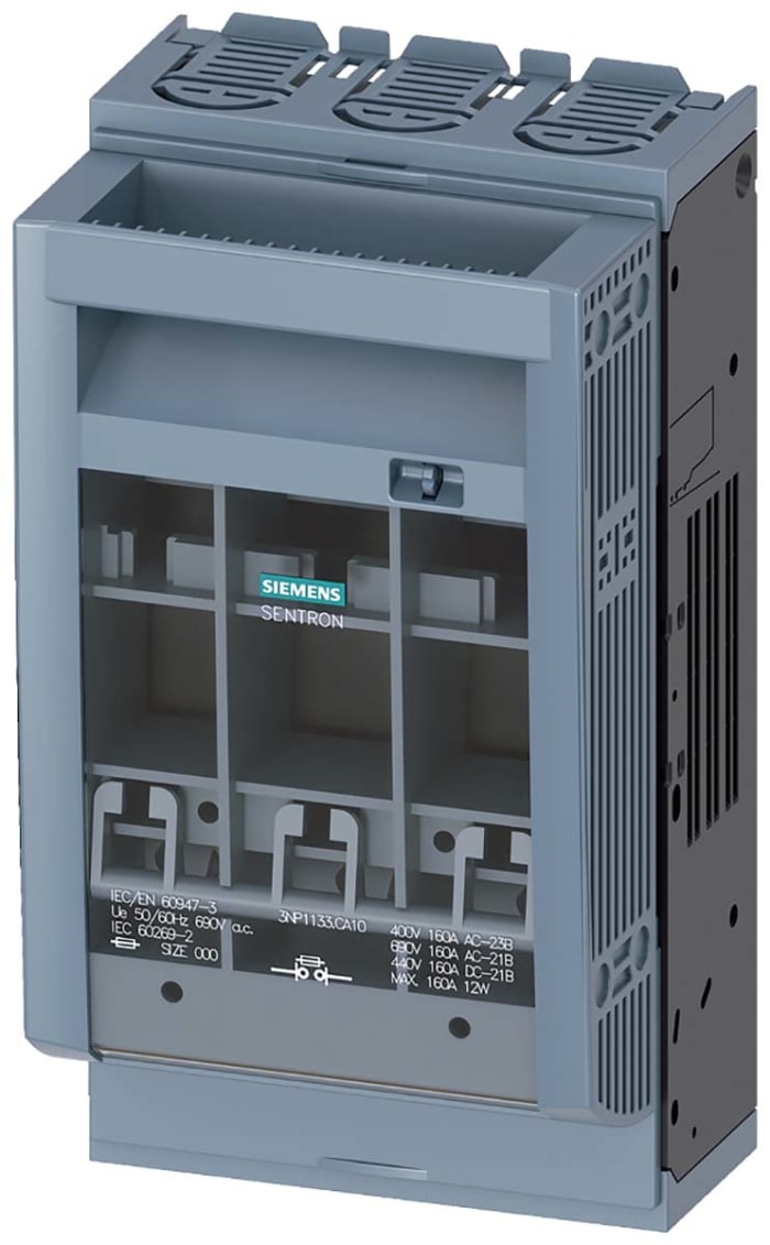 Siemens Fuse Switch Disconnector, 3 Pole, 160A Max Current, 160A Fuse Current