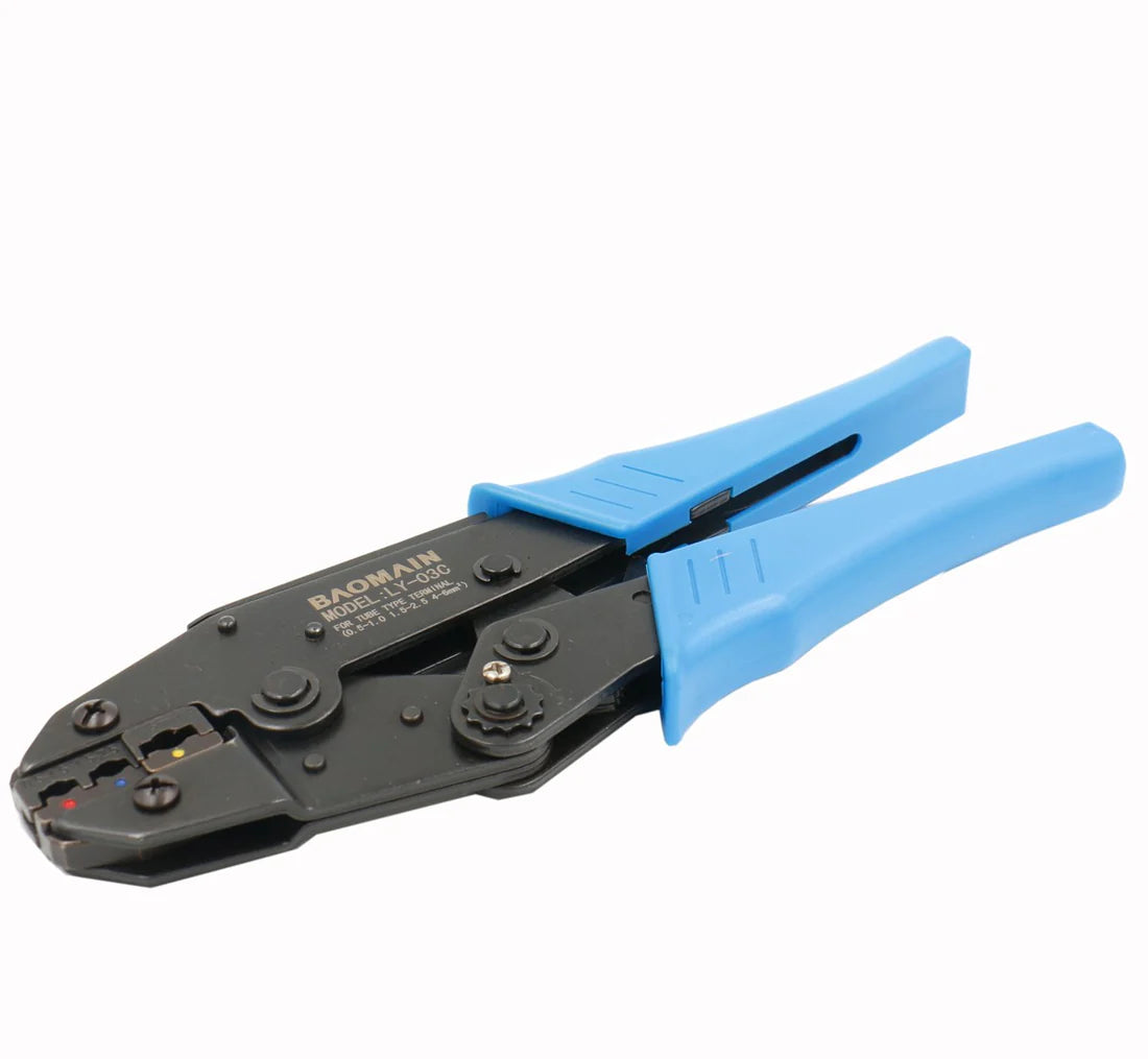 Baomain Ratchet Crimper Plier LY-03C Insulated Terminals Crimping Tools Use for 0.5-6 mm² Blue