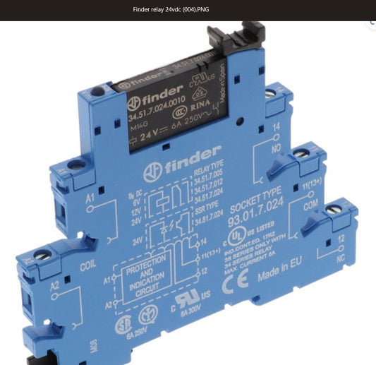 Finder General Purpose Relay SPDT (1 Form C) 24VDC Coil DIN Rail