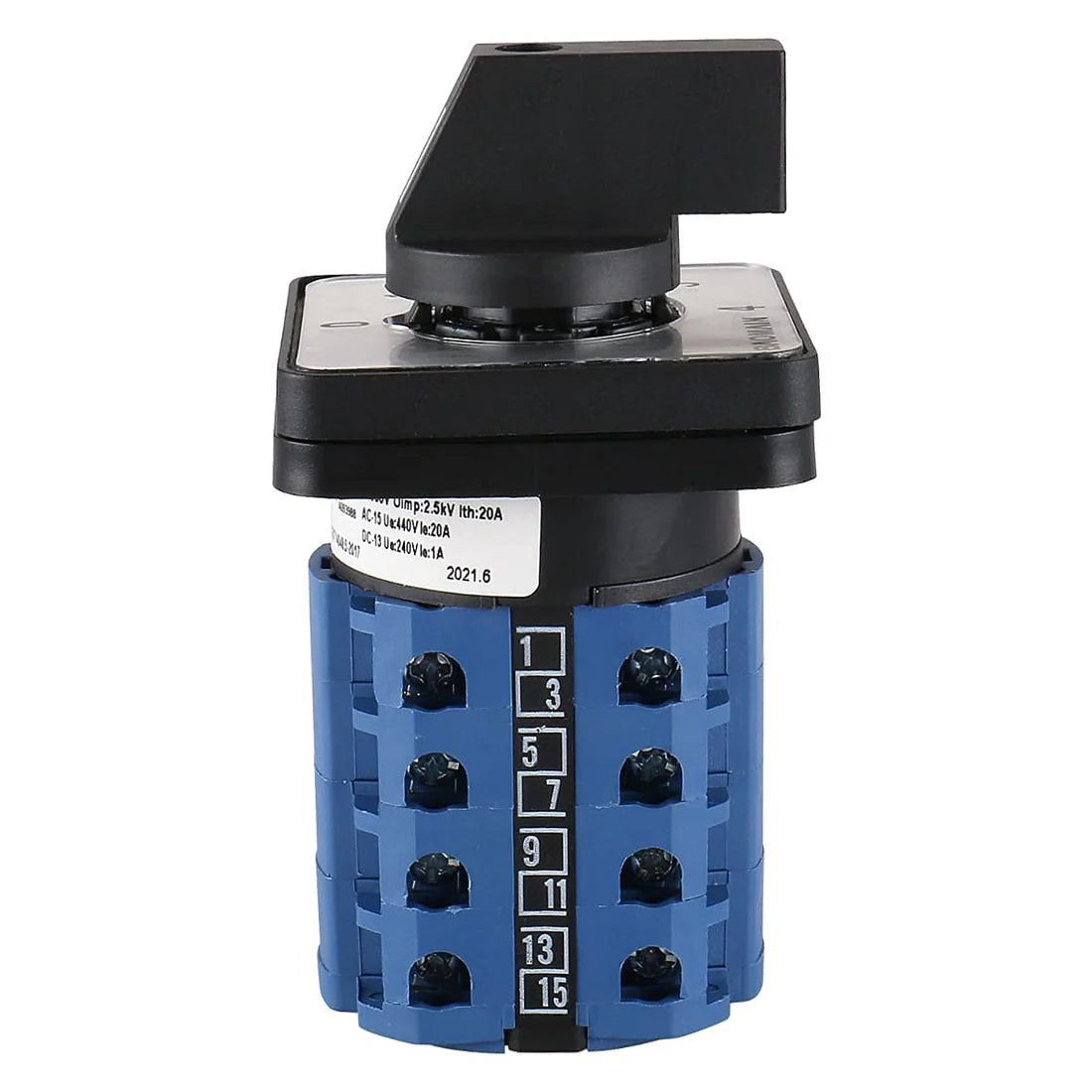 Baomain Rotary Cam Changeover Switch SZW26-20/0-4.4 660V 20A 5 Positions 16 Terminals Control Switch