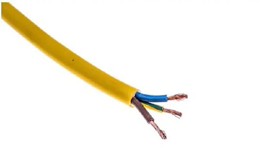 RS PRO 3 Core Power Cable 2.5 mm² 100m  300/500 V Yellow PVC Sheath Arctic Grade