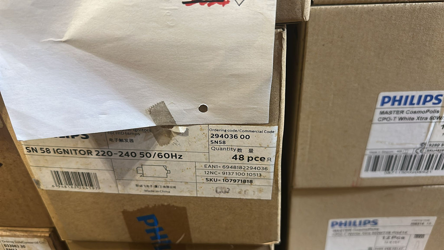 Philips SN58 Electronic Semiparallel Ignitor Untuk Litar Lampu HID