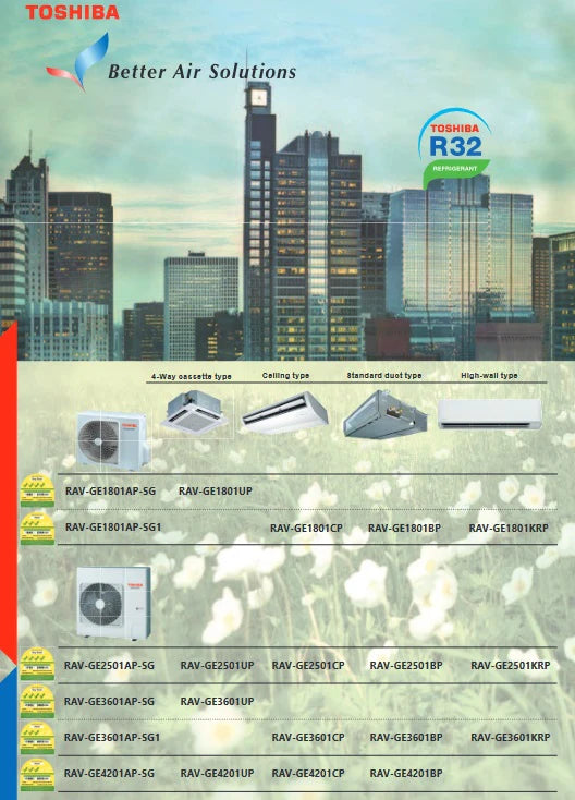 Toshiba Single Split Inverter Ceiling Cassette Air Conditioner – System 1 (4 Ticks)