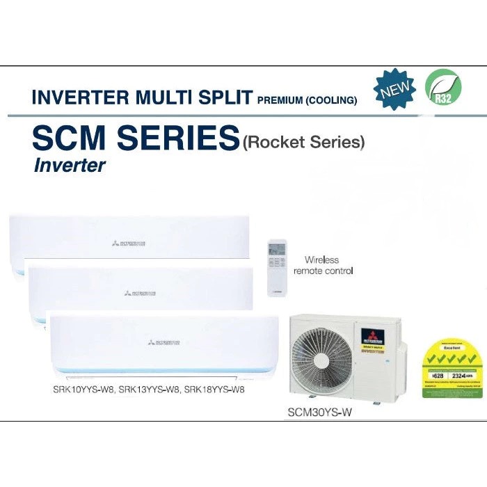 MITSUBISHI HEAVY INDUSTRIES SYSTEM 3 WIFI R32 INVERTER AIRCON (5 TICKS) - SUPPLY ONLY