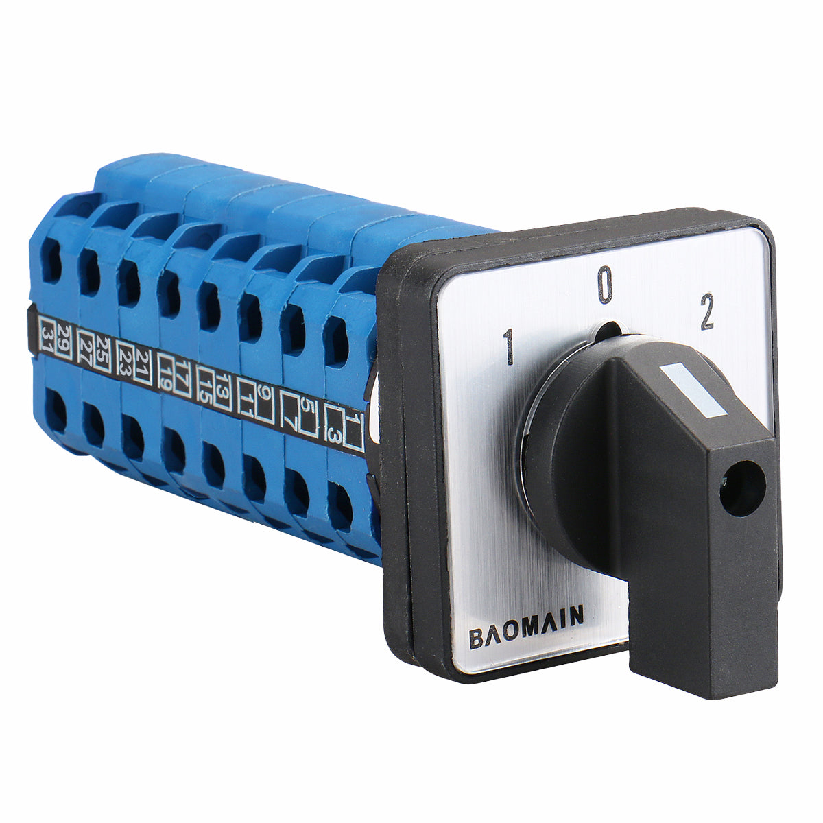 Baomain 20A Rotary Cam Changeover Switch 3 Position 8 Poles 32 Terminals 20Amp AC 660V, SZW26-20/D808.8