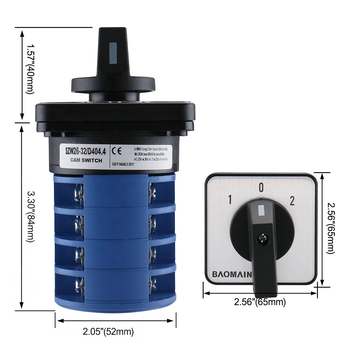 Baomain SZW26-32/D404.4 rotary changeover switch