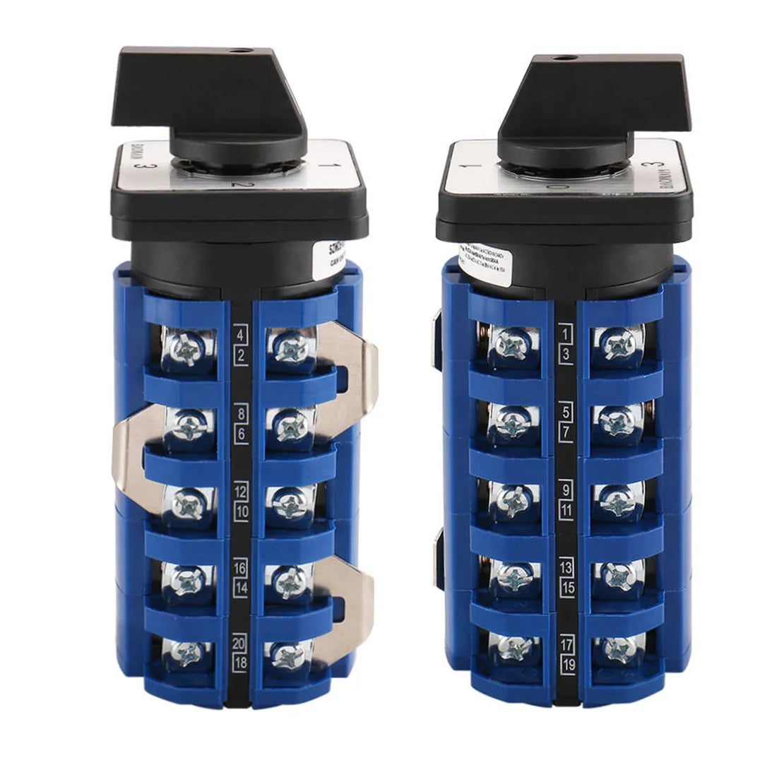 Baomain Rotary Changeover Switch 660V 63A 4 Position 5 Poles 18 Terminals Cam Switch, SZW26-63-ZC.FD08.5