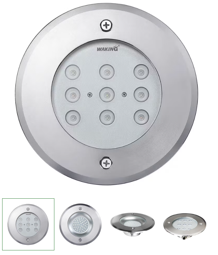[China] Waking HJ-RC-SS160L 9w, dc24v, ss316L + plastic niche, warm white, 5m cable Underwater Light