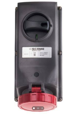 Scame, OPTIMA-TOP IP67 Red Wall  Mount 3P+N+PE Straight Industrial Power Connector,16 /63A, 415V