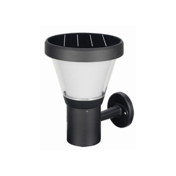 BK IP65 3W Black 3000K Solar Wall Light