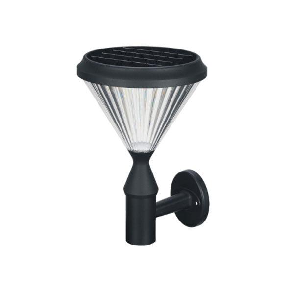 BK IP65 3W Black 3000K Solar Wall Light