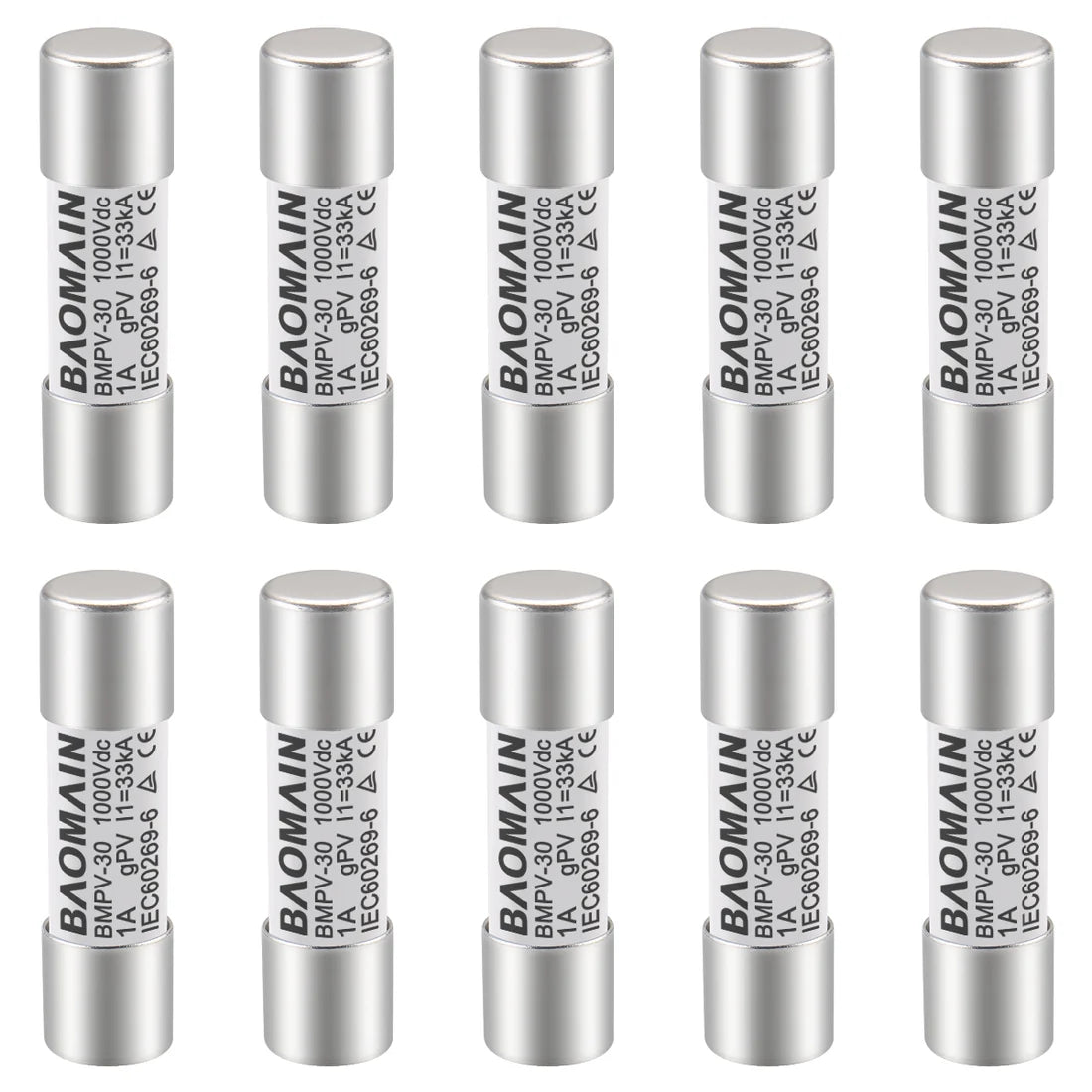 Baomain Solar PV Fuses, gPV Type Fuse Link BMPV Series CE Photovoltaic Fuses
