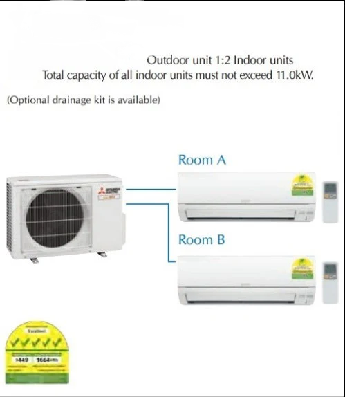 MITSUBISHI ELECTRIC STARMEX SYSTEM 2 R32 INVERTER AIRCON (5 TICKS) - SUPPLY ONLY