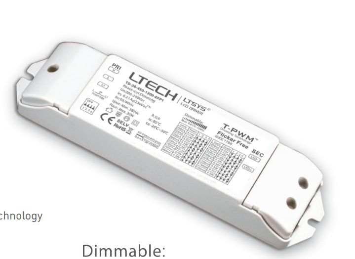 [China] LTECH TD-EFP1 series CC TRIAC ELV LED Driver-Ballast /Drivers-DELIGHT OptoElectronics Pte. Ltd
