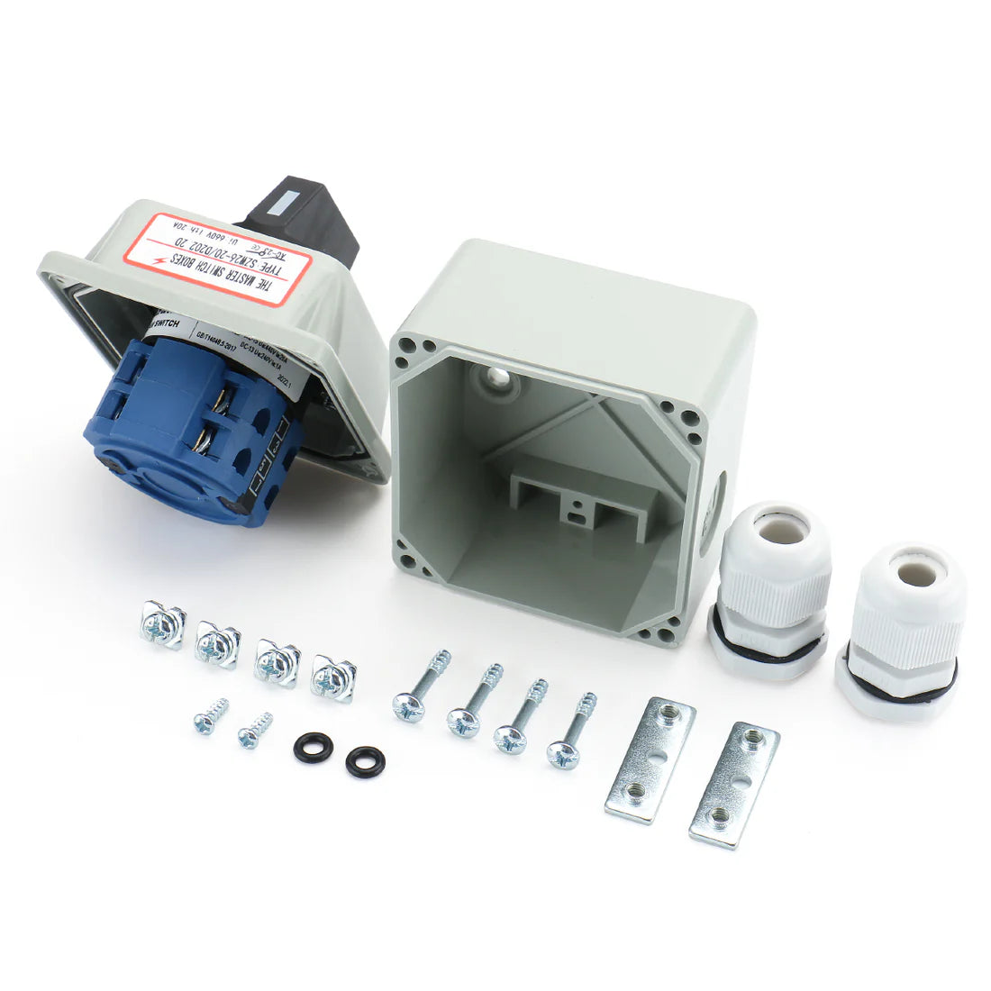 Baomain  Rotary Changeover Switch SZW26-20/D202.2D, with Box, 660V 20A, 3-Position, 2-Pole, 8-Terminal