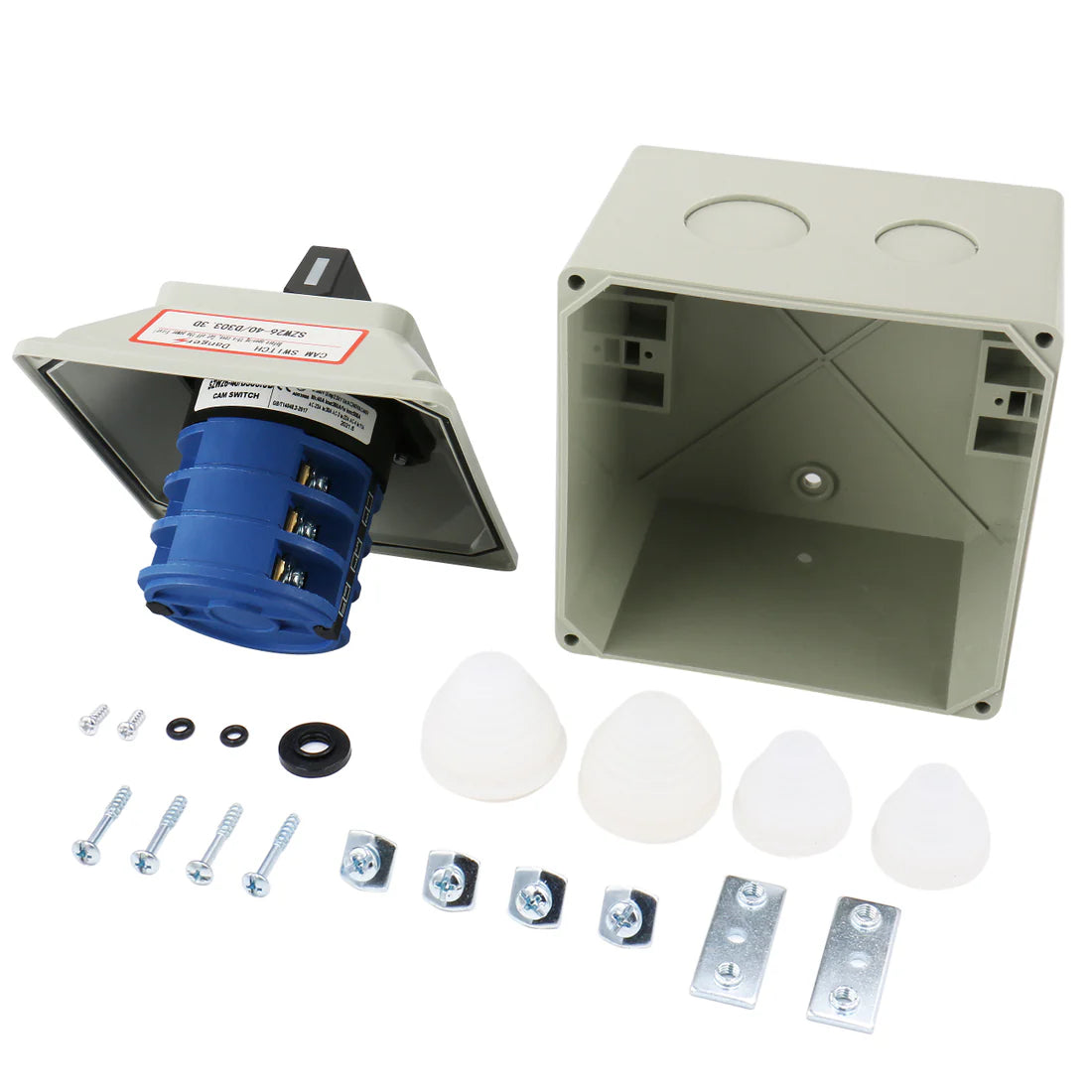 Baomain Rotary Changeover Switch SZW26-40/D303.3D, with Box, 660 V 40 A, 3-Position, 3-Pole, 12-Terminal