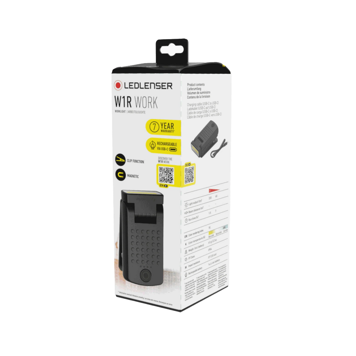 LEDLENSER W1R IP54 Rechargeable Work Clip Light x5Pcs