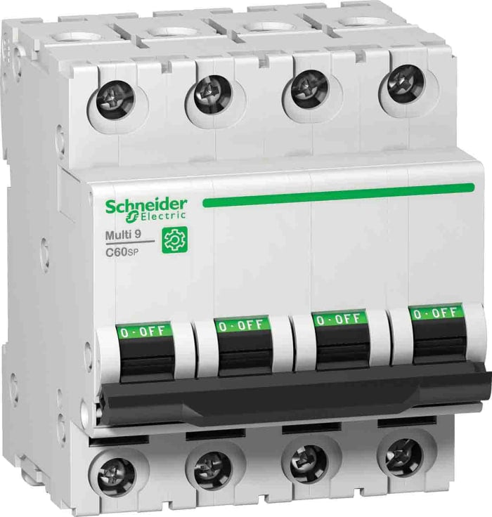 Schneider Electric Multi 9 C60SP MCB, 4P, 32A Curve B, 440V AC, 15 kA Breaking Capacity