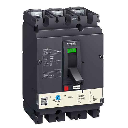 Schneider Electric - Easy Series, EasyPact CVS Circuit breaker 3P 200A, Breaking Capacity 50kA, Fixed Mount