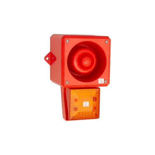 Clifford & Snell YL50 Series Amber Beacon-Sounder Combination, IP66 24V dc Bulkhead Mount, Wall 112 dB @ 1m