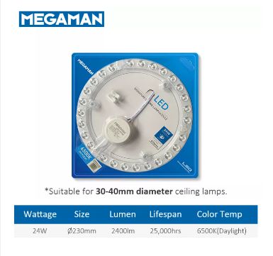 MEGAMAN Signature Ceiling Light Module YGA03A61 series-LED Bulb-DELIGHT OptoElectronics Pte. Ltd