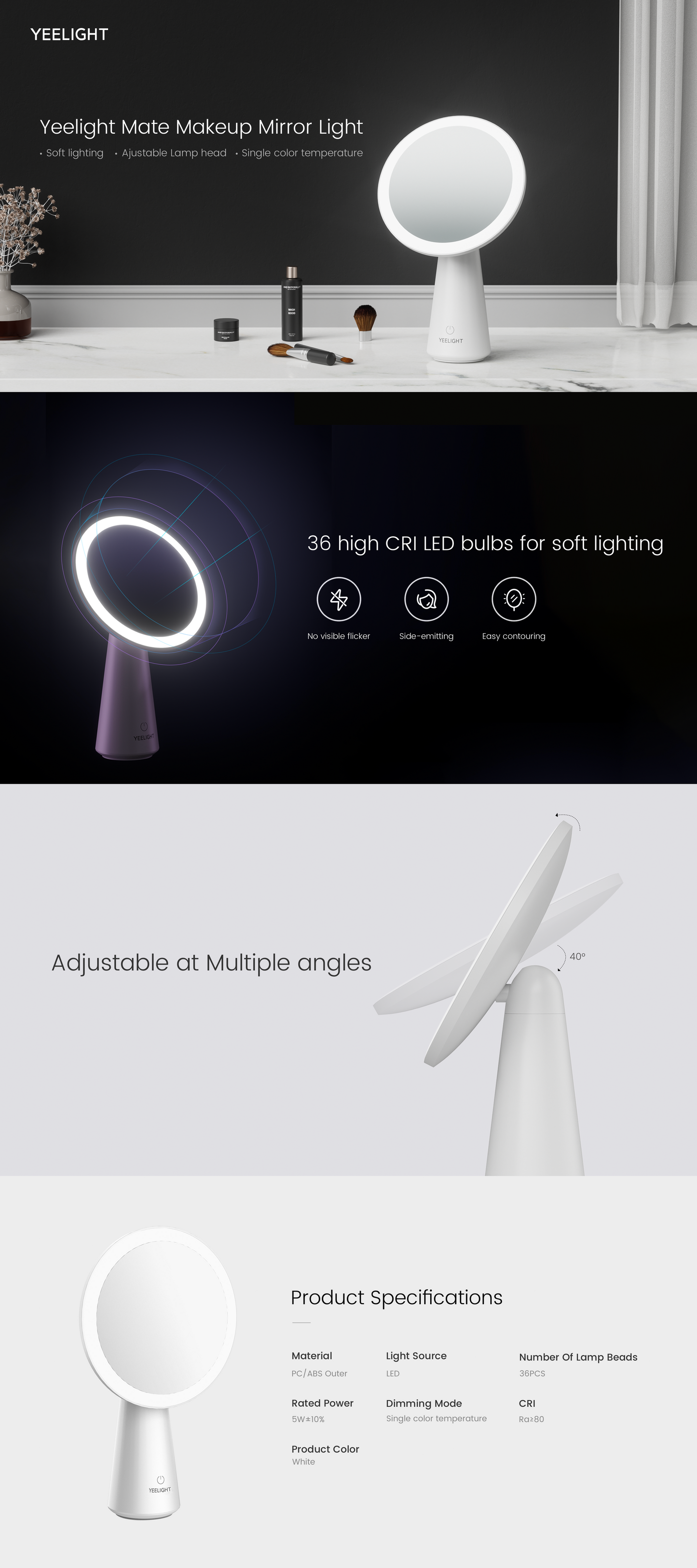 Yeelight Rechargeable Makeup Mirror