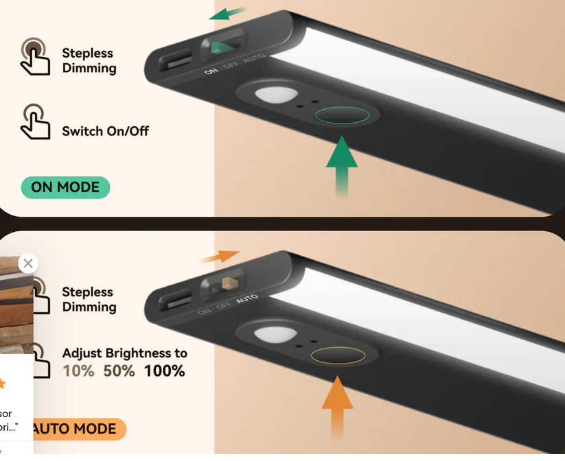 Yeelight Ultra Thin Cabinet Light (A30/A50) - Motion Sensor