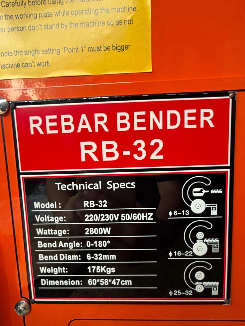 Aiko 220V ,32mm Rebar Bender (Mini Table Type) | Model : RBB-RB32