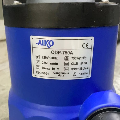 Aiko Submersible Pump (Without Float or Auto/ with float) 1.5" 0.5/1 Hp | Model : WP-QDP