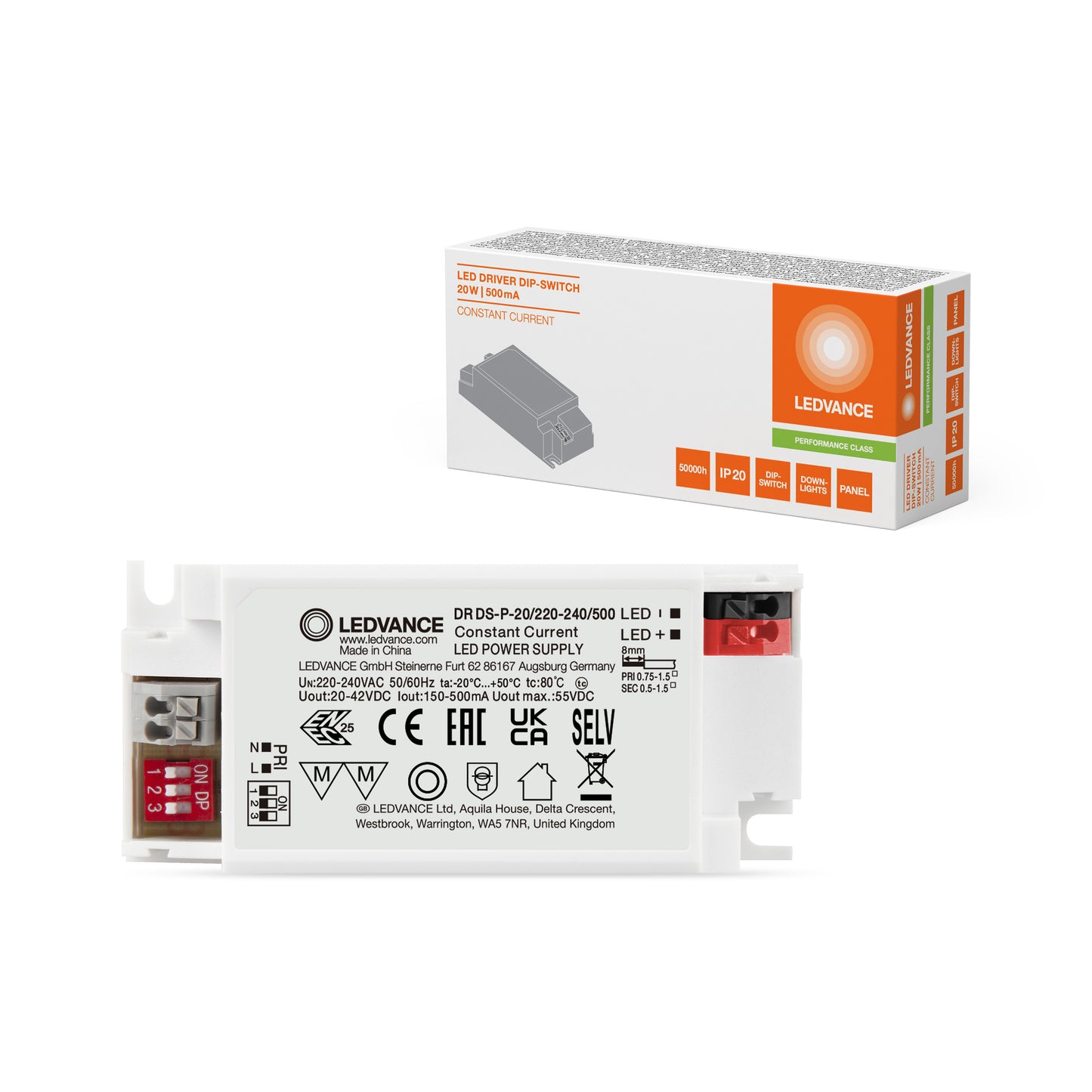 LEDVANCE (21W) PRO 20W/220-240/500 CS 250mA TO 500mA LED DRIVER