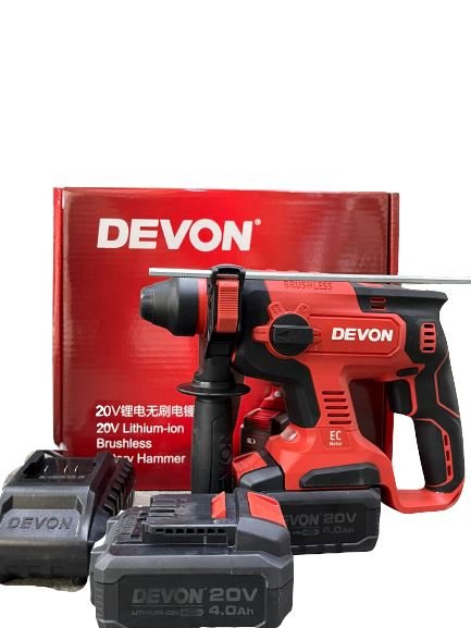 Devon Rotary Hammer Drill 20V 22mm with 4.0Ah Battery Kit