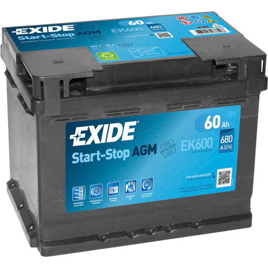 Exide DIN60-AGM L2 12V 60Ah Battery