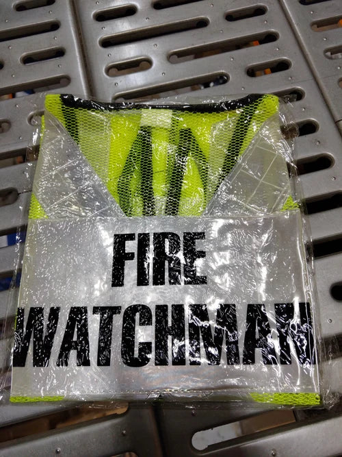 Aiko Green Safety Vest with words at back, Wording : Banksman, Fire Watchman, Lifting Supervisor, Rigger/Signal man, Security, Signal man, Traffic Controller | Model: VEST-G-