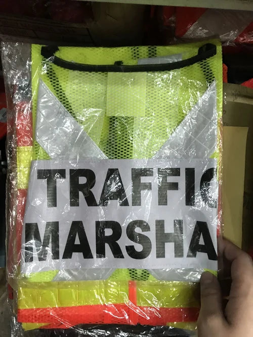 Aiko Green Safety Vest with words at back, Wording : Banksman, Fire Watchman, Lifting Supervisor, Rigger/Signal man, Security, Signal man, Traffic Controller | Model: VEST-G-