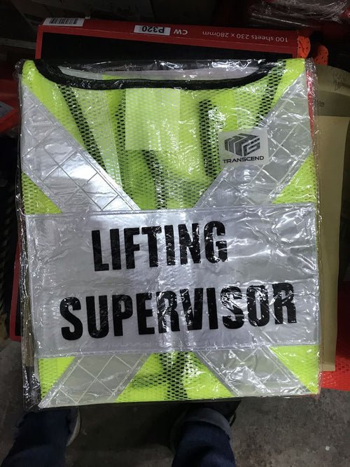 Green Safety Vest with words at back