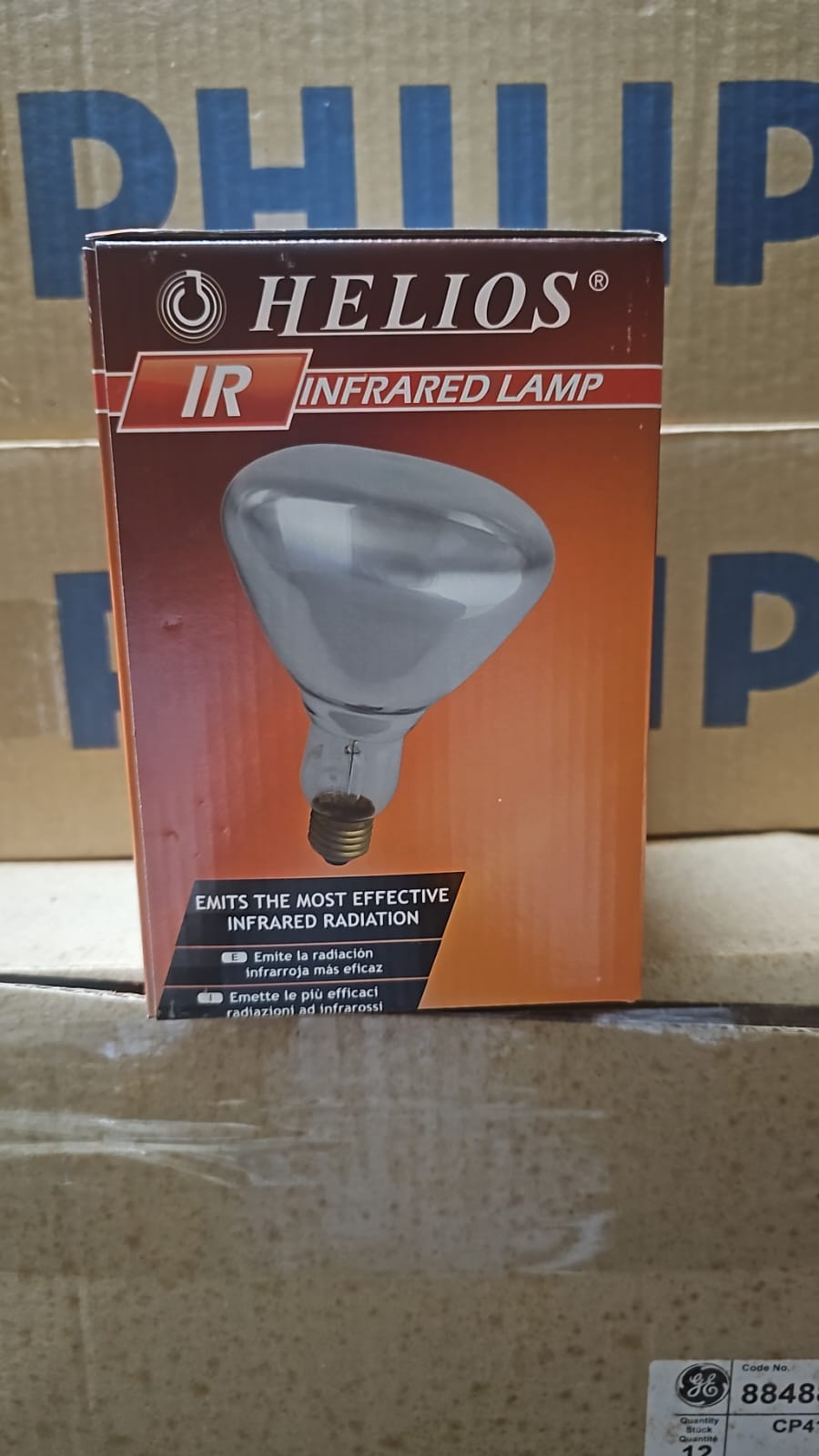 HELIOS PRO-R125 IR2 375W E27 Clear Heating Lamp