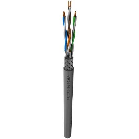 NEK LANMARIN CAT 6A S/FTP, ALUMINIUM FOIL AND TINNED CWB SHF1, UV RESISTANT 4X2XAWG23/7 (DNV CERTIFIED) - GREY x40M
