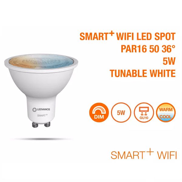 LEDVANCE SMART+ PAR16 5W TW Frosted Bulb - Delight Singapore – DELIGHT ...