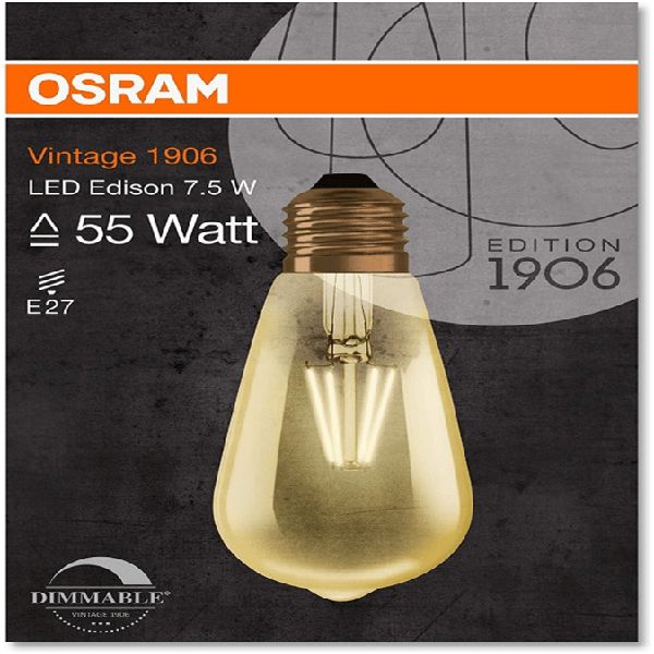 J5 LED Bulb OSRAM EDISON Vintage 1906L Led Filament 7W E27 ST64 825 Bulb